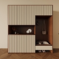 Middle style shoe cabinet 3d model