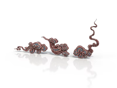 Traditional Cloud Pattern Decorative Ornaments With Curved Shapes And Intricate Carved Details 3d model