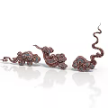 Traditional Cloud Pattern Decorative Ornaments With Curved Shapes And Intricate Carved Details