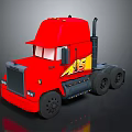Red Functional Truck with Yellow Number 95 Cartoon Style Cab and Black Wheels