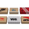 Various Branded Shoe Boxes Collection Featuring Nike Skechers Adidas Li Ning Vans Anta