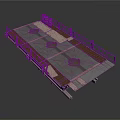 Industrial Platform With Metal Railings Concrete Surface And Circular Holes