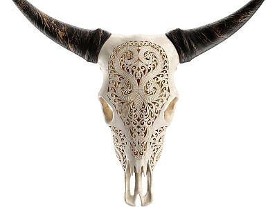 Sculpted cow skull 3d model