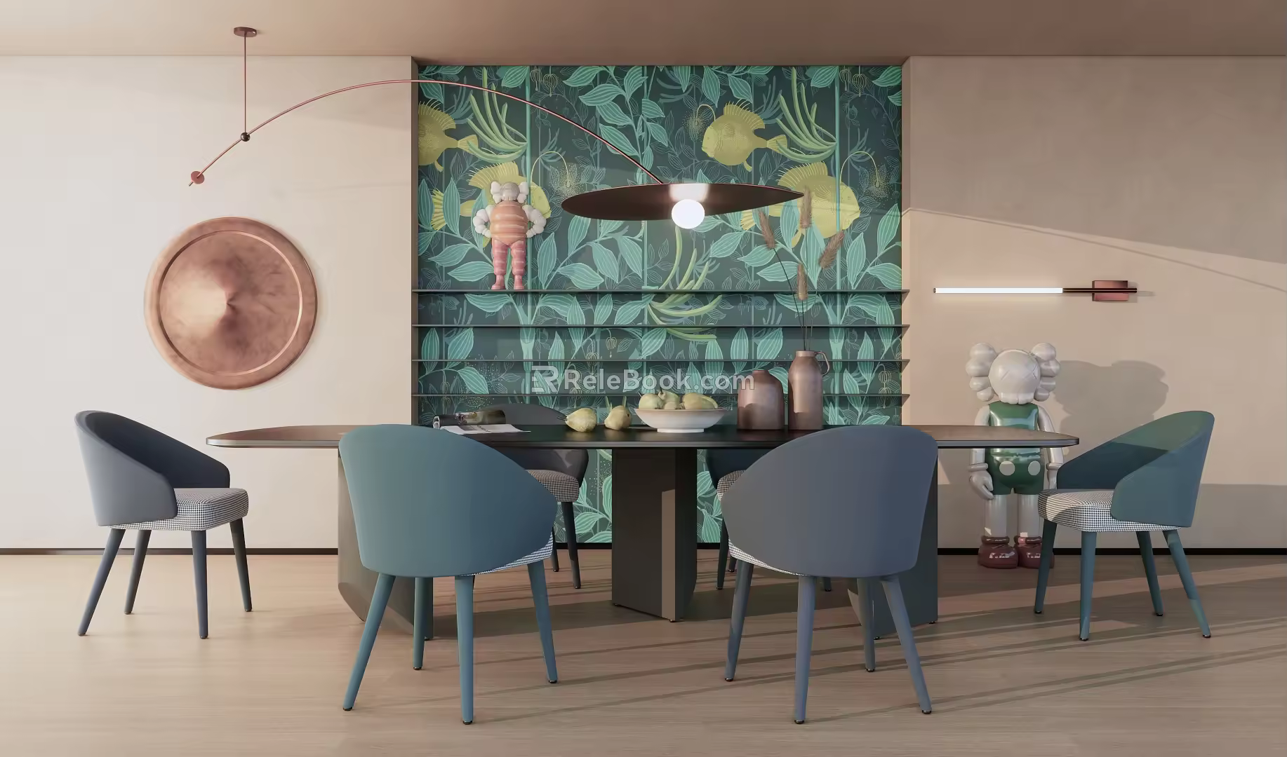 Modern Dining Table and Chair Combination Dining Table and Chair 3d model