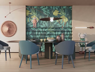 Modern Dining Table and Chair Combination Dining Table and Chair 3d model