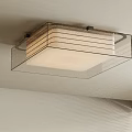 Square Ceiling Light With Transparent Frame And Horizontal Stripes For Modern Interior