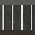 Stylish Dark Wood Hinged Doors With Various Designs Against White Walls And Light Flooring