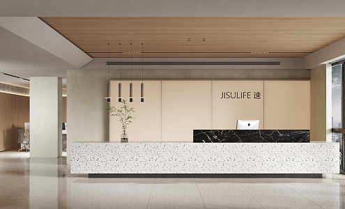 Modern Front Office Front Desk 3d model