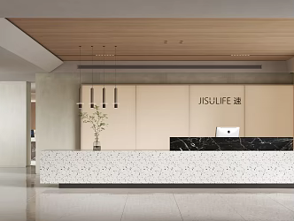 Modern Front Office Front Desk 3d model