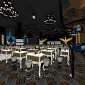 Elegant Bar Interior Design With Chandeliers Spiral Staircase Tables And Blue Golden Decor