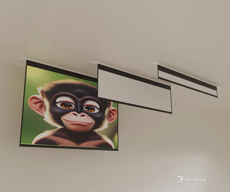 Projection Surveillance System With Ceiling Mounted Projectors And Wall Projected Animal Monitoring 3d model 
