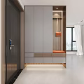 Sleek Modern Shoe Cabinet Design With Storage Compartments Seating Bench And LED Lights