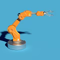 Smart Machine Orange Robotic Arm With Precision Grip And Mechanical Structure 3d model