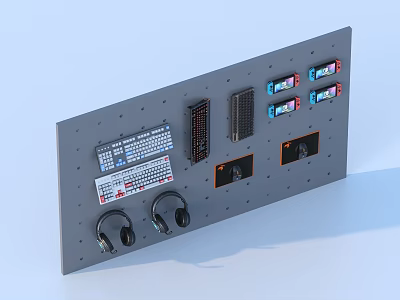 Digital combination game equipment computer keyboard 3d model