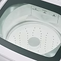 White Top Load Washing Machine with Transparent Lid Knob Control and Compact Design