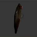 Classic Wooden Shield With Red Border And White Winged Arrow Design
