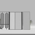 Modern Room Dividers With Arched Grid Patterns And Glass Panels For Interior Decor 3d model