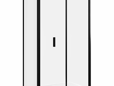 Modern Shower Sauna Interior With Transparent Glass Door And Black Frame 3d model