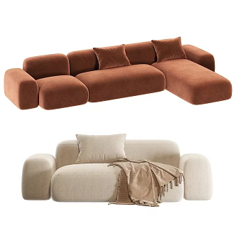 Modern Combination Sofa Double Sofa 3d model