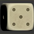 White Ceramic Dice With Holes On Smooth Gray Background Surface