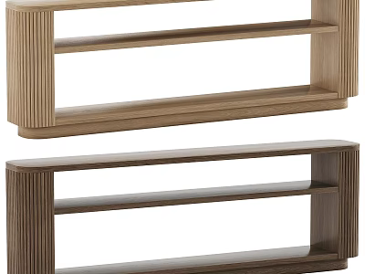 Minimalist Wooden Dining Table With Two Tone Shelves And Modern Sleek Design 3d model