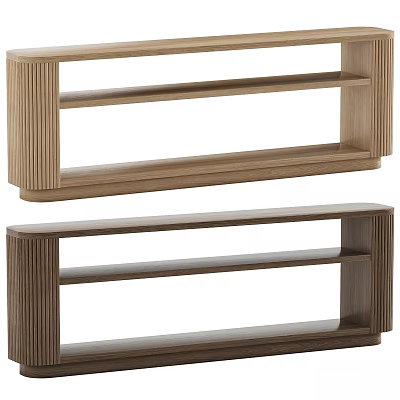 Minimalist Wooden Dining Table With Two Tone Shelves And Modern Sleek Design 3d model