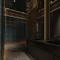 Elegant Modern Restaurant Interior With Dining Tables Chairs Wine Racks And Ambient Lighting