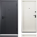 Flush Doors Dark Gray Vertical Stripes And Off White Geometric Lines With Black Handles