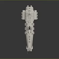 Detailed White Aerospace Model Of Cosmic Spacecraft With Structural Parts