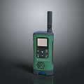 Green Handheld Tactical Weapon With Antenna Screen Keypad And Speaker Grill
