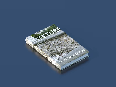 Stone Architecture Focused Book with Textured Cover and Architectural Design Content 3d model
