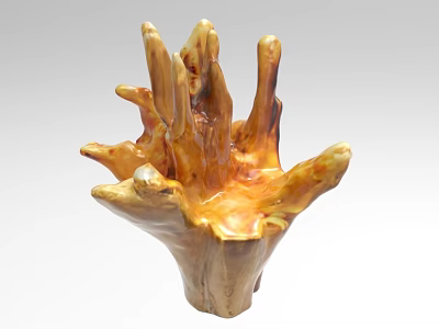 Unique Natural Wood Stool With Irregular Stump Shape And Artistic Texture 3d model