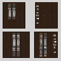 Modern Wooden Wardrobe Interior Design with Glass Doors Drawers and Storage Shelves