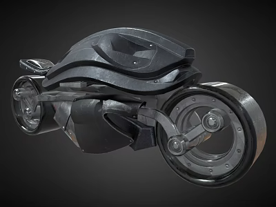 Futuristic Motorcycle With Sleek Black Body Metallic Finish And Unique Wheel Structure 3d model