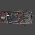 Rusty Modified Post Apocalyptic Car With Weapon Large Tires And Armored Design