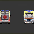 Two Toy Ambulance Model Vehicles With Blue Emergency Lights Orange Stripes And Red Cross