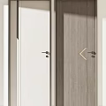 Modern Interior Hinged Doors With White And Wood Grain Design Options