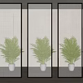 Modern partition carved glass partition 3d model