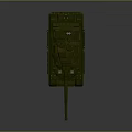 Green Military Tank Vehicle With Long Cannon And Heavy Tracks Design