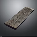 Long Rectangular Rustic Metal Plate With Rough Surface Texture And Rust Spots