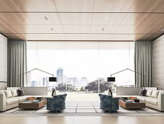 modern negotiation area sales office negotiation area negotiation table and chair sofa sand table chandelier reception area lobby 3d model