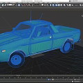 Vintage Green Pickup Truck with Antenna and Classic Exterior Design