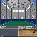 Spacious Indoor Swimming Pool Fitness Center With Bright Lighting And Seating Areas For Training