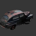 Vintage Rusty Classic Car With Weathered Exterior And Old Design Details