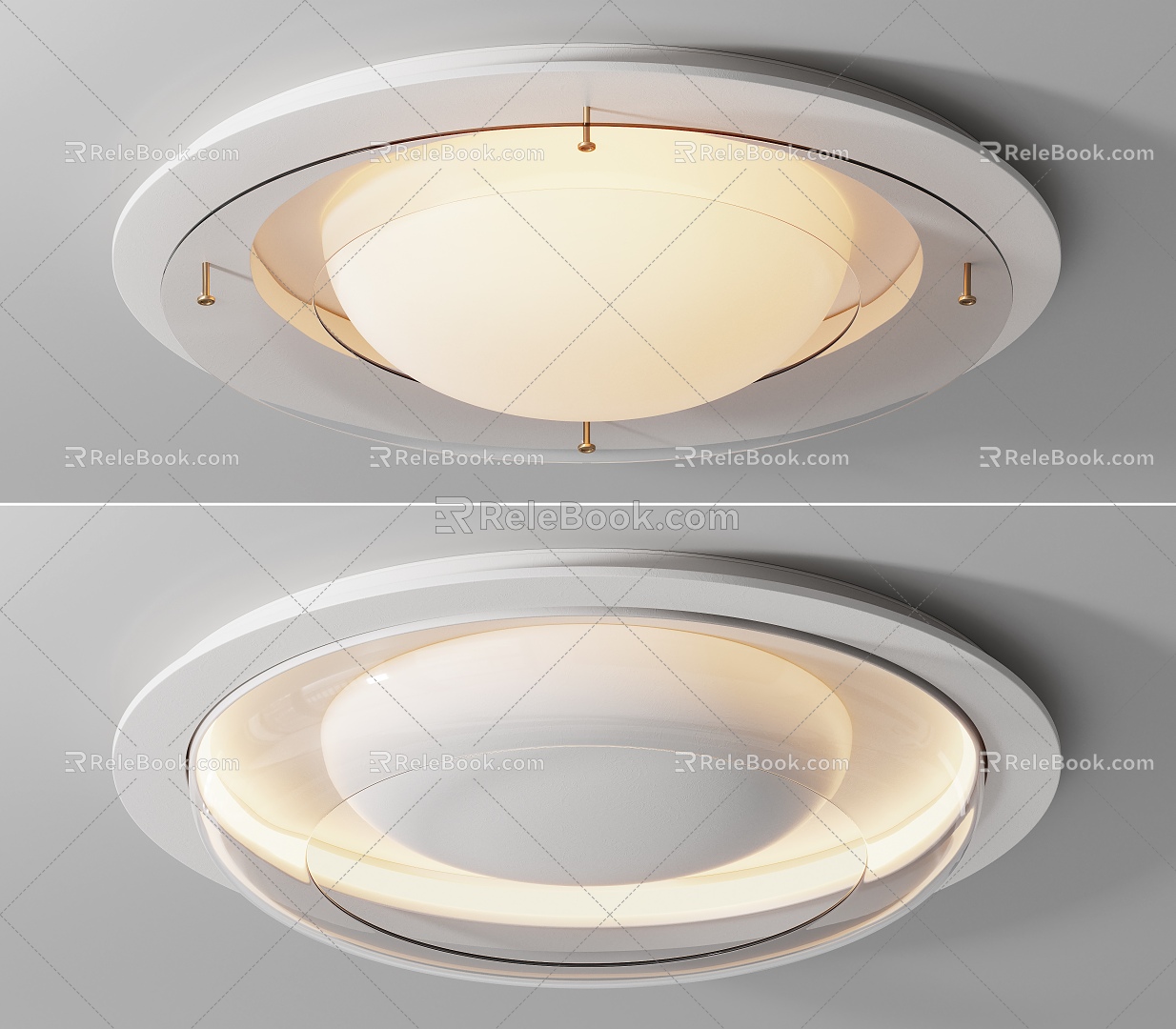 Modern Cream Style Ceiling Lamp Light Luxury Minimalist 3d model