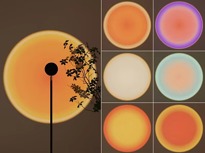 Circular Decorative Lights With Multiple Colors Soft Glow And Shadow Effect For Home Decoration 3d model