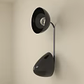Modern Black Wall Lamp With Bowl Shaped Top And Teardrop Design