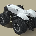 Modern White Agricultural Tractor With Large Black Tires And Sleek Design