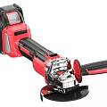 Red And Black Battery Powered Handheld Industrial Angle Grinder With Grinding Wheel