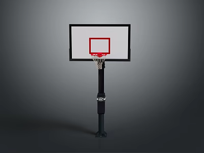 Durable Home Basketball Hoop With Clear Backboard Sturdy Pole And Metal Rim 3d model